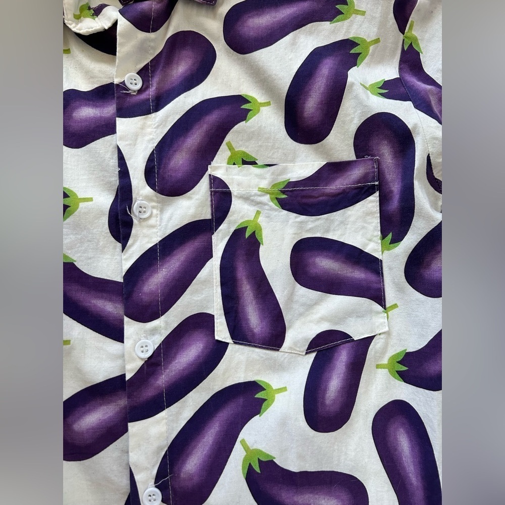 ZESTIES MALE ROMPER-EGGPLANT COTTON/SPANDEX BLEND, STRETCHY Sz. S. QUIRKY - Picture 2 of 10